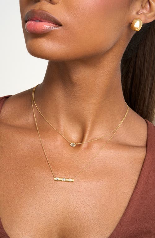 Bony Levy Mika Oval Diamond Cluster Bar Necklace In 18k Yellow Gold