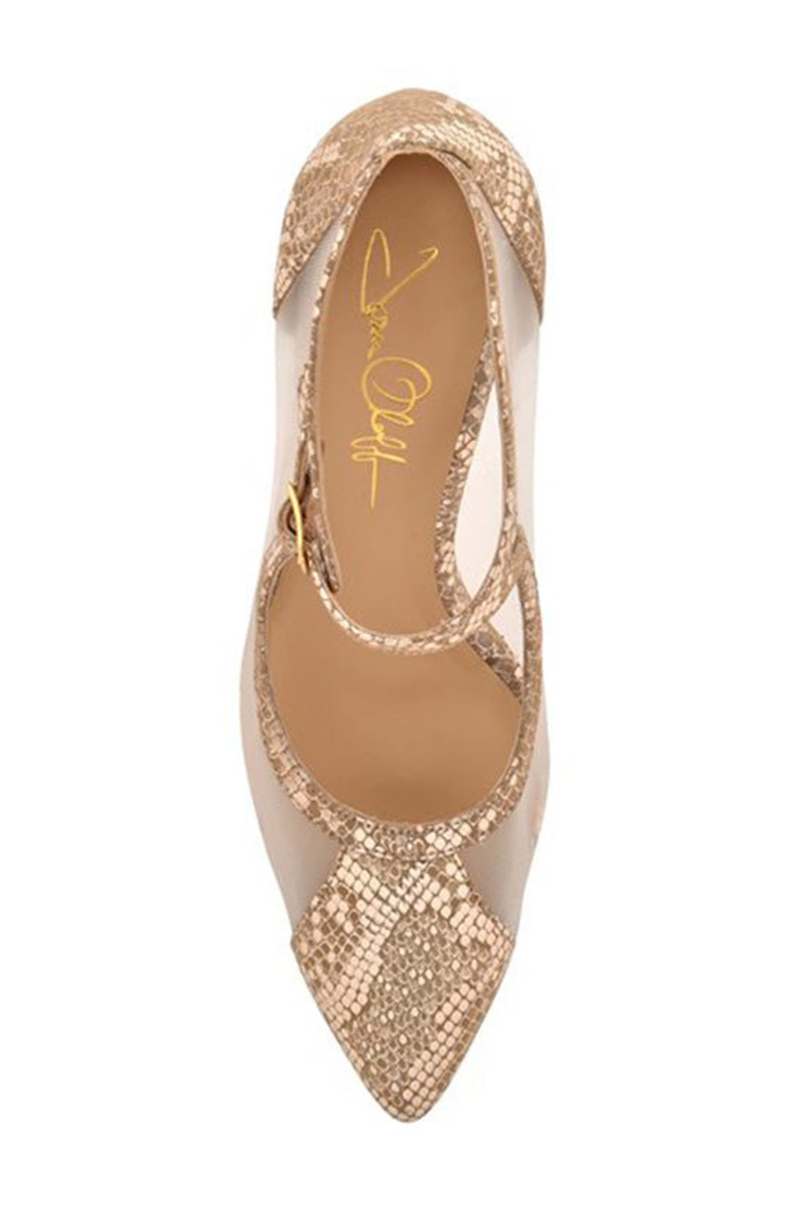 Rebecca Mesh Pump, Alternate, color, CHAMPAGNE METALLIC/ MESH