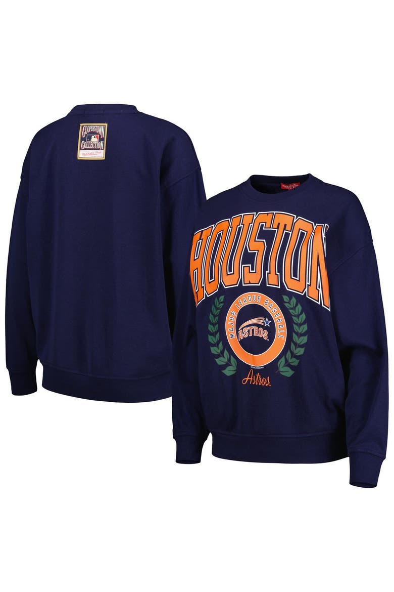 Women's Mitchell & Ness Navy Houston Astros Logo Lt 2.0 Pullover Sweatshirt, Main, color, Navy