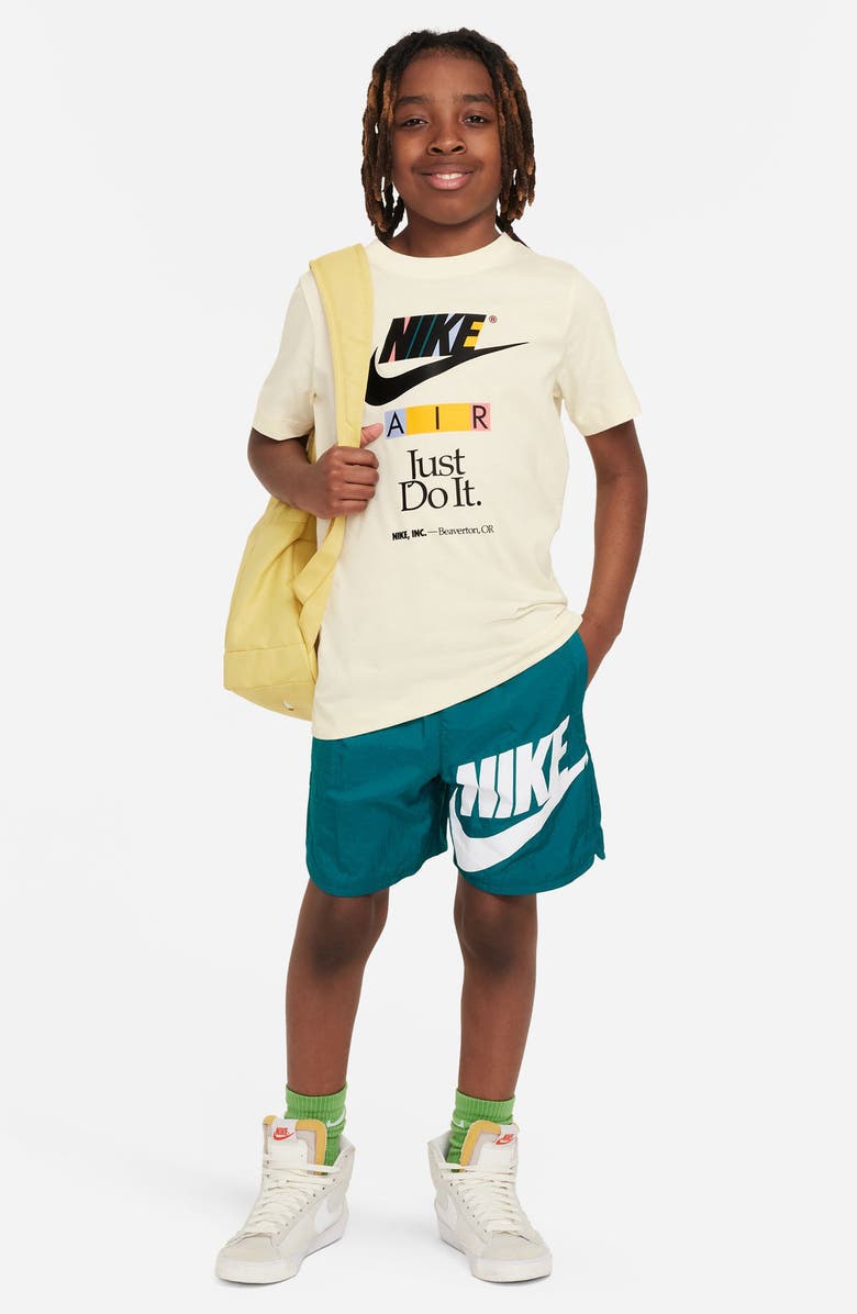 Nike Kids' Graphic Print Crew T-Shirt, Alternate, color, Coconut Milk