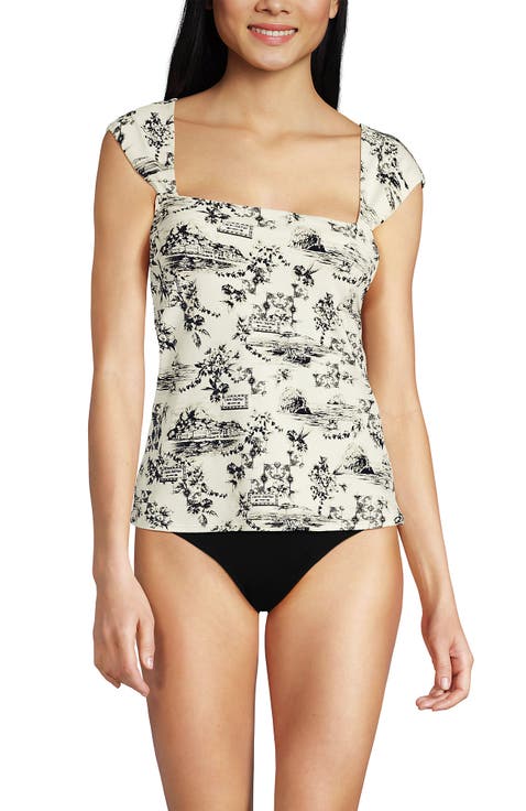 Womens Square Neck Underwire Square Back Tankini Swimsuit Top