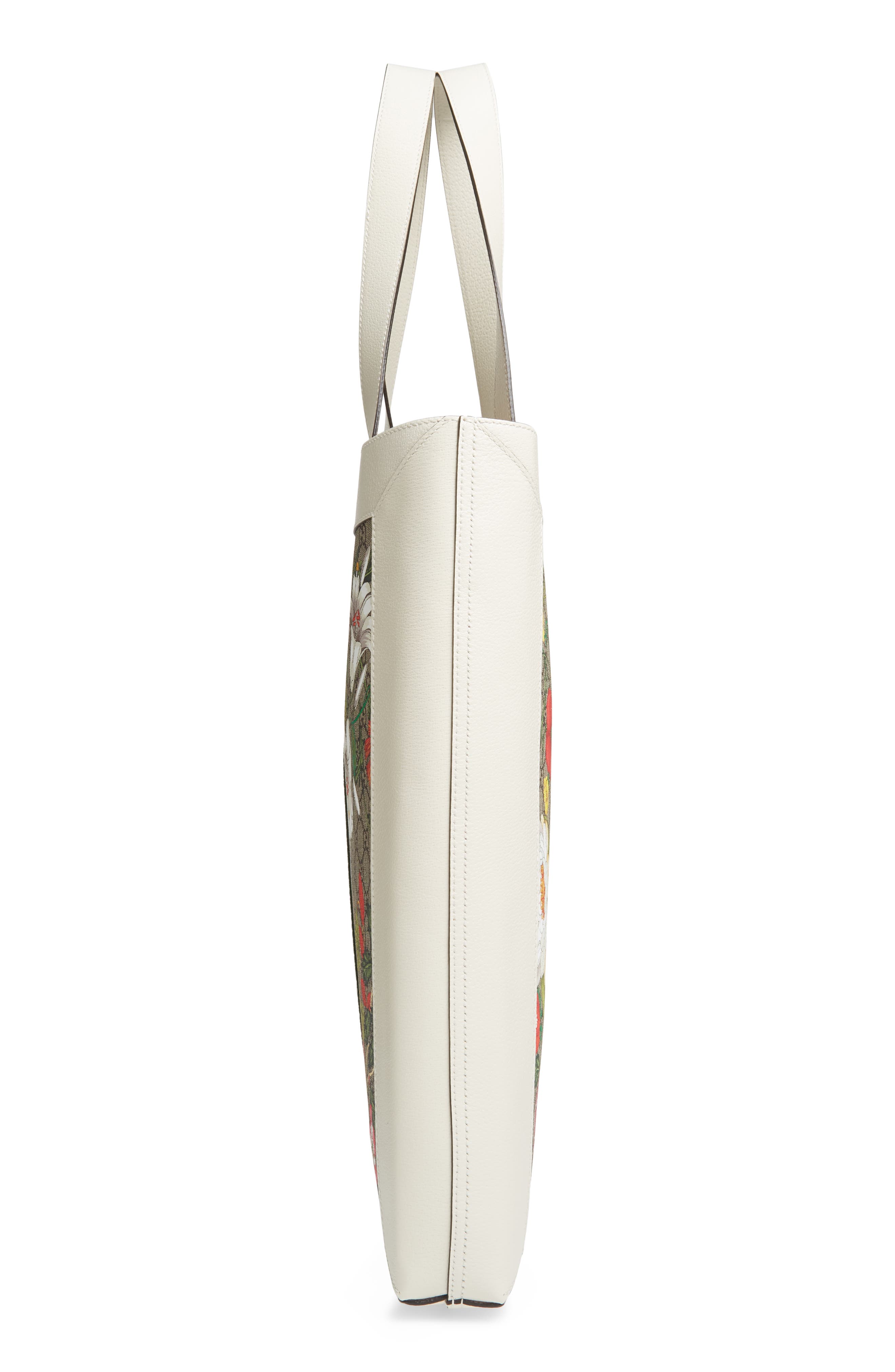 Gucci Large Ophidia Floral GG Supreme Canvas & Leather Tote, Alternate, color, 