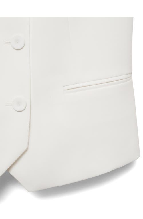 Mango Double Breasted Suit Waistcoat In White