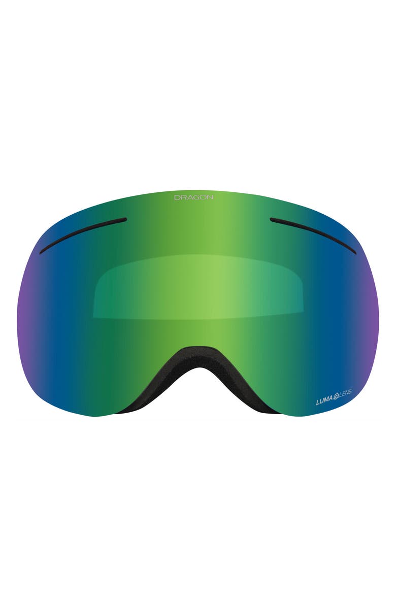 DRAGON DR X1 75mm Polarized Snow Goggles, Main, color, Icon Green / Ll Green Ion