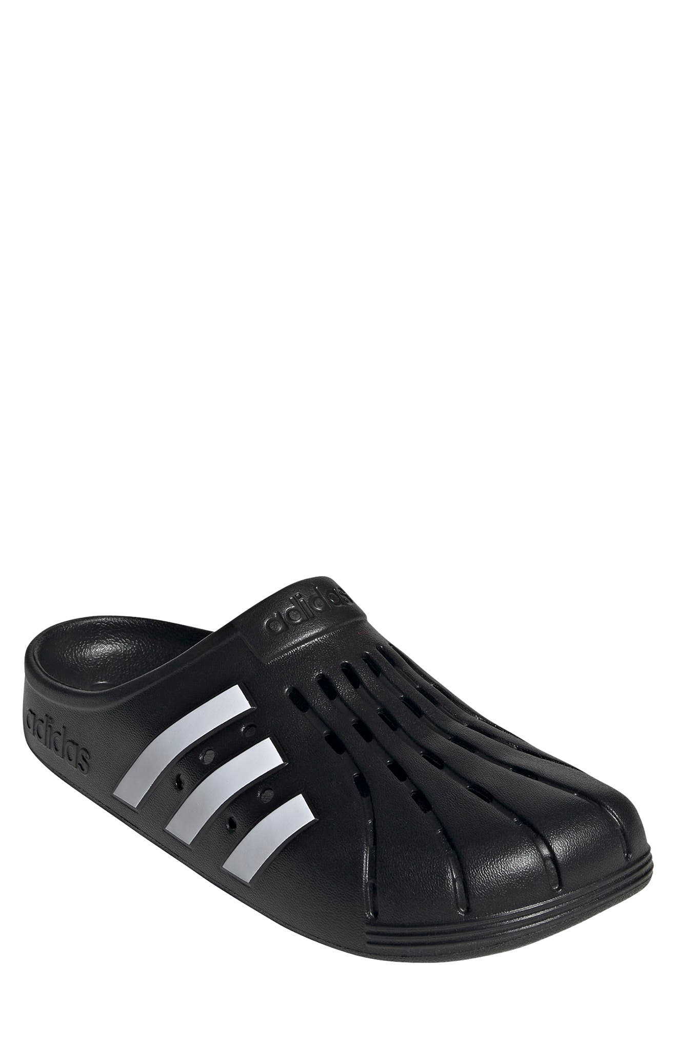 adidas Adilette Clog Sandal, Main, color, Core Black/ White/ Core Black