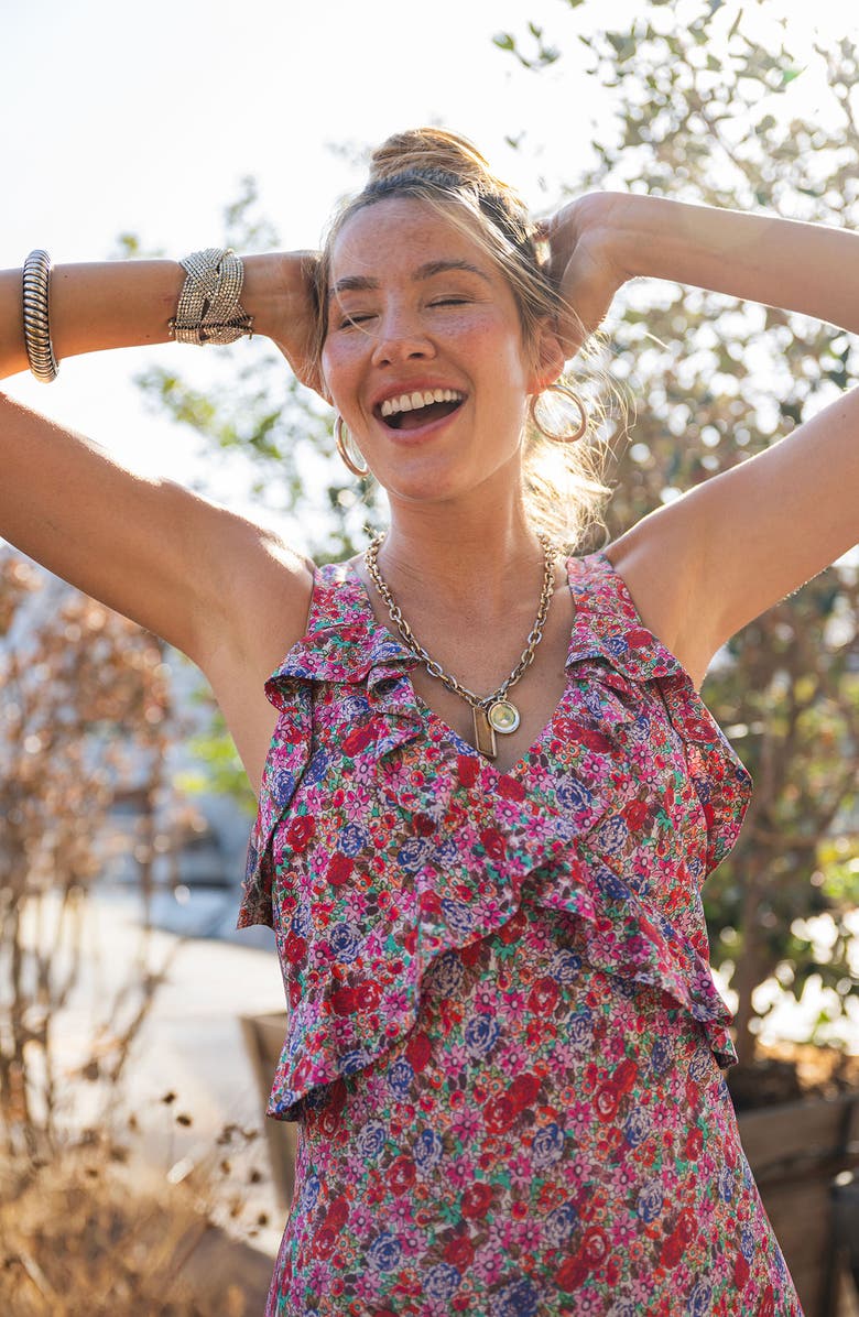 Liverpool Los Angeles Floral Ruffle Maxi Dress, Alternate, color, Pink Multi