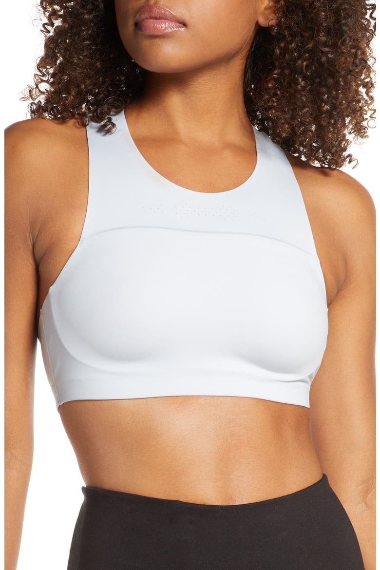 Low Impact High Neck Wireless Sports Bra, Main, color, LIGHT GREY