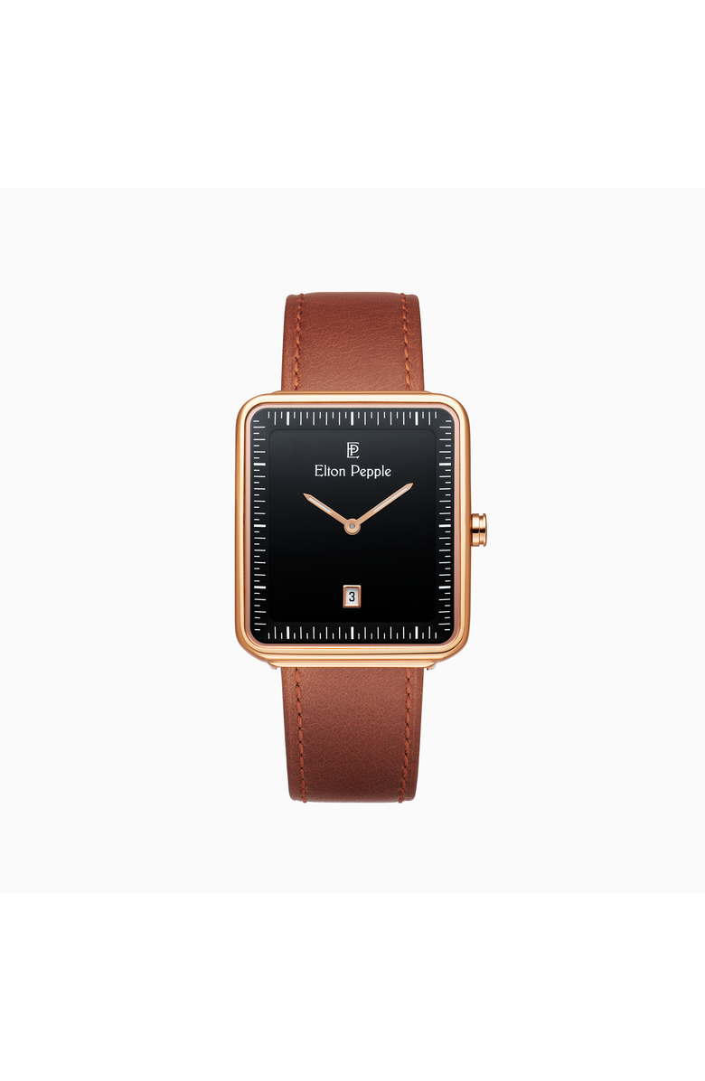 Elton Pepple Men's Modern Montclare - Edgewater, 38mm, Main, color, Black/Brown/Rose Gold