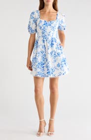 SUGARLIPS Juba Floral Print Puff Sleeve Dress
