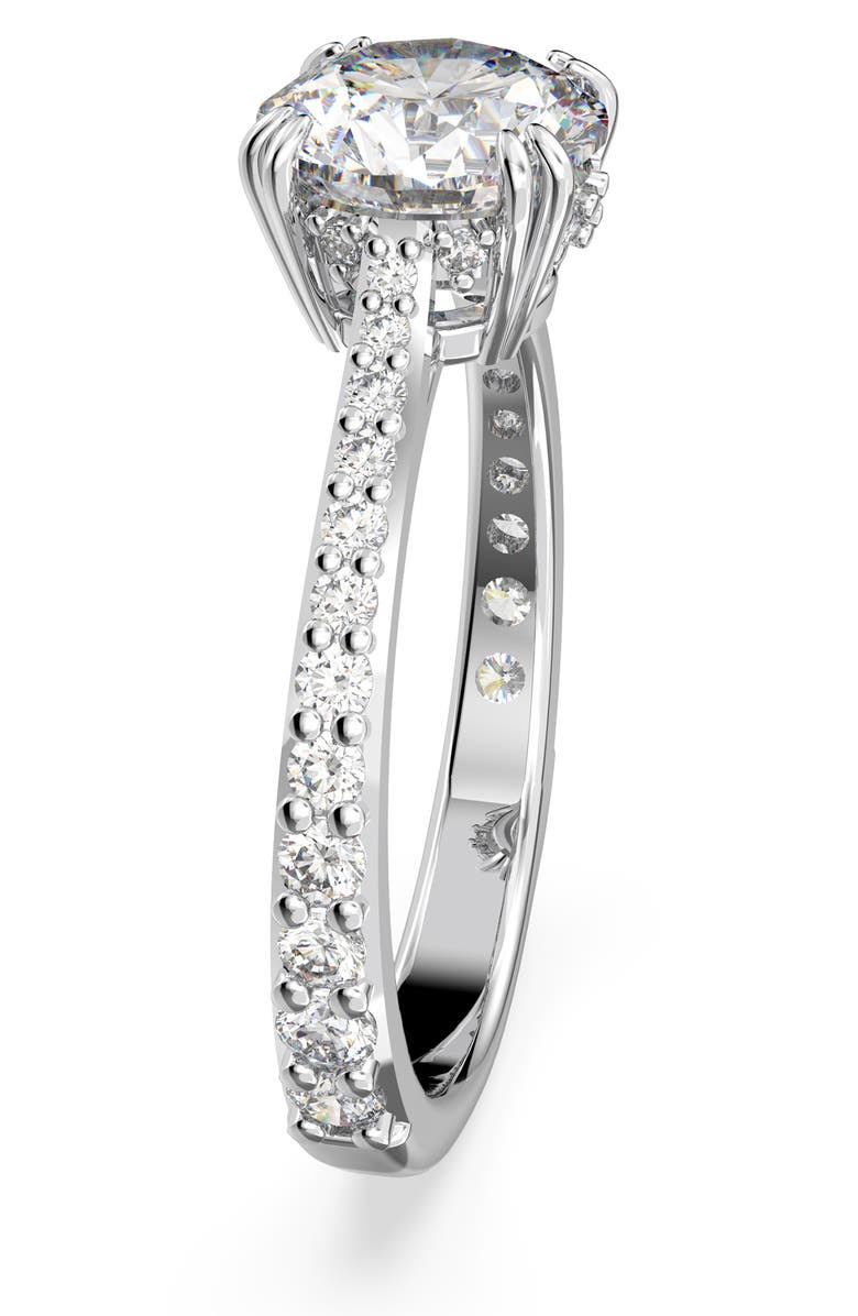 Swarovski Stilla Ring, Alternate, color, Silver/White