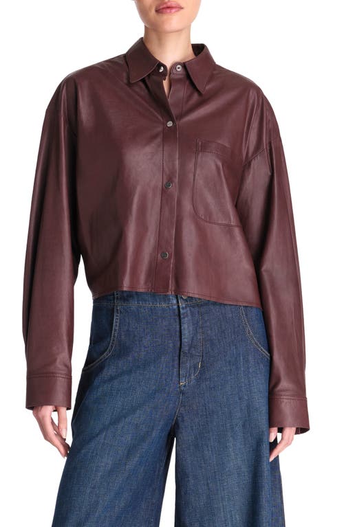Twp Little Big Joe Leather Shirt In Wine