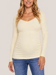 MOTHERHOOD MATERNITY Sweetheart Side-Ruched Long Sleeve Tee