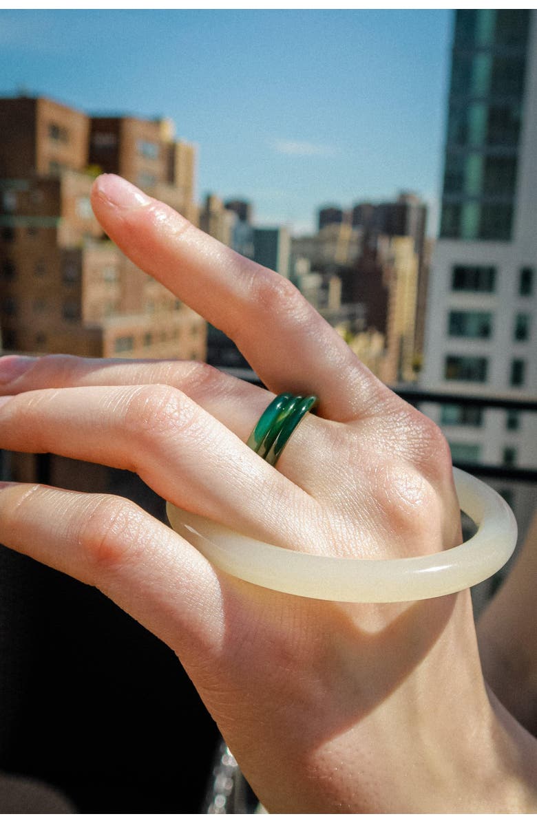 seree 1994 Off White Thin Jade Bangle, Alternate, color, Off White
