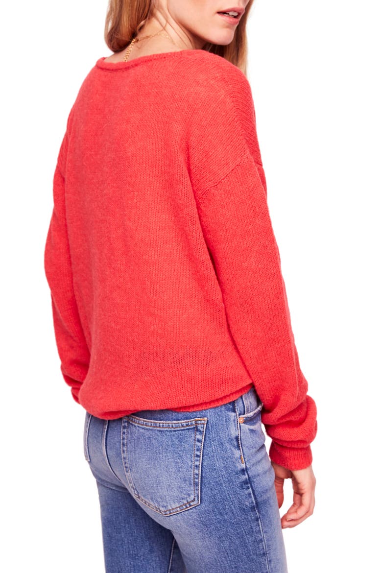 Gossamer V-Neck Sweater, Alternate, color, CORAL