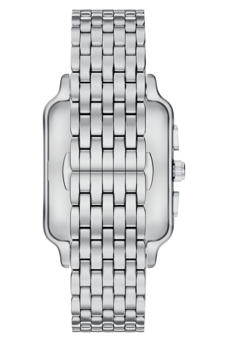 Tank Chronograph Bracelet Watch, 34mm x 50mm, Alternate, color, SILVER