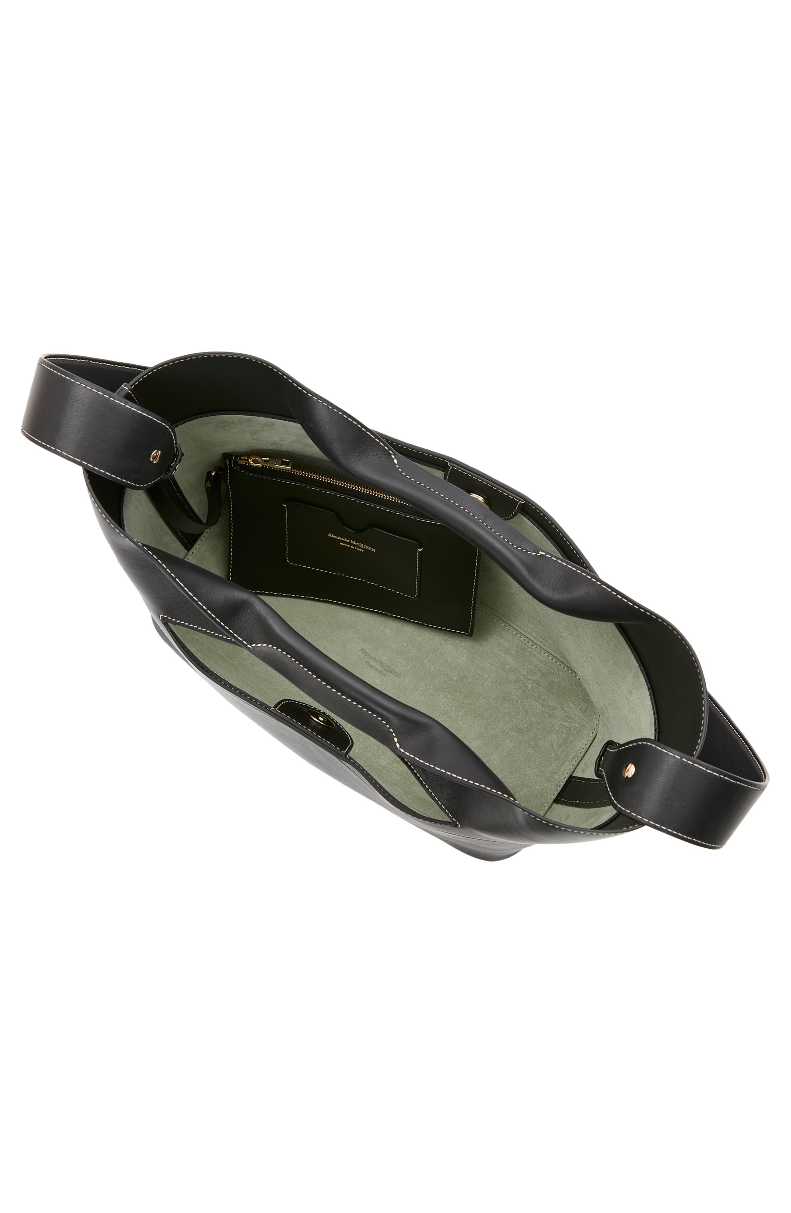 McQueen The Small Bow Leather Bag, Alternate, color, 