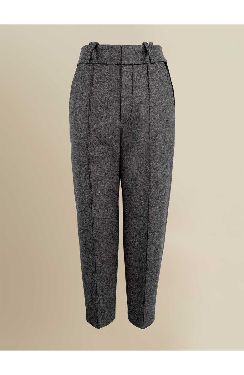 Contessa Mills Aconitum Tailored Wool Mesh-Detail Trouser, Main, color, Grey