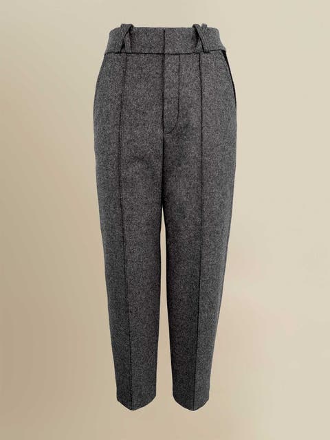 Aconitum Tailored Wool Mesh-Detail Trouser