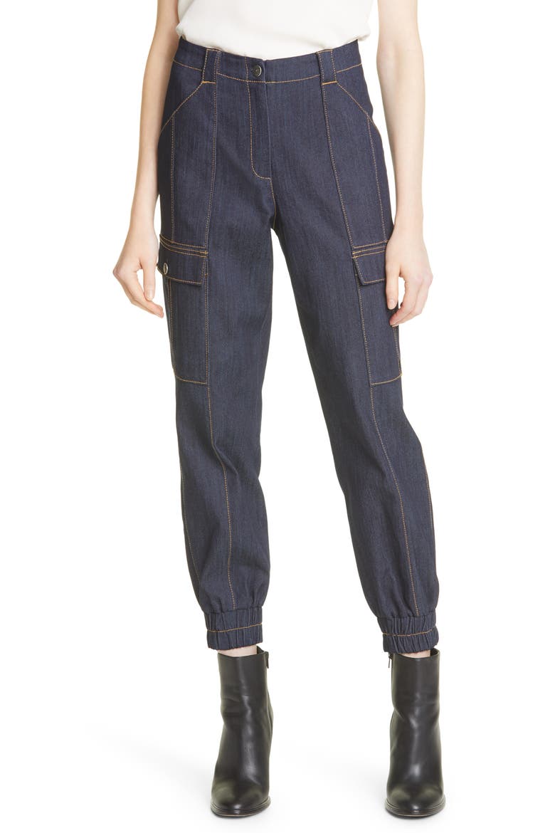 Kelly Skinny Denim Joggers, Main, color, INDIGO