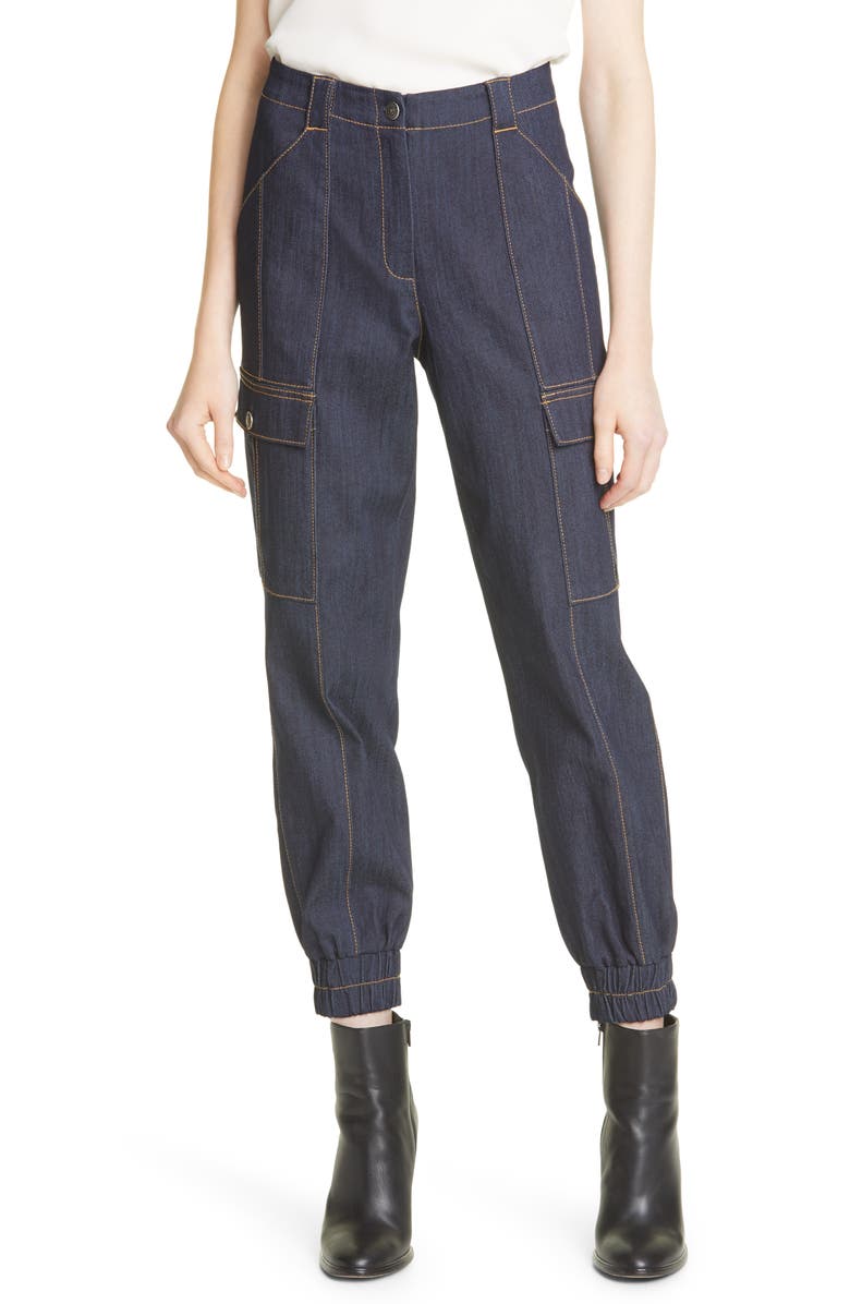 Cinq à Sept Kelly Skinny Denim Joggers, Main, color, Indigo