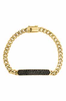 EFFY Pavé Black Spinel Curb Chain Bracelet