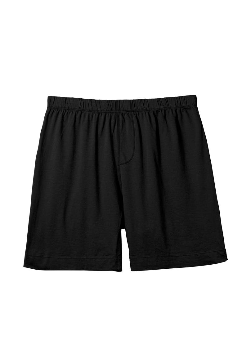 Men's Soft 100% Cotton Jersey Boxer, Main, color, Black