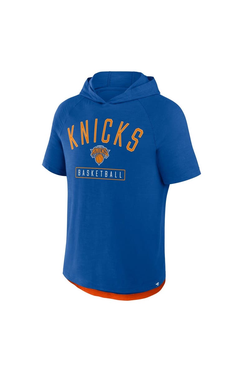 FANATICS Men's Fanatics Blue New York Knicks Pass Legend Raglan Hoodie T-Shirt, Alternate, color, 