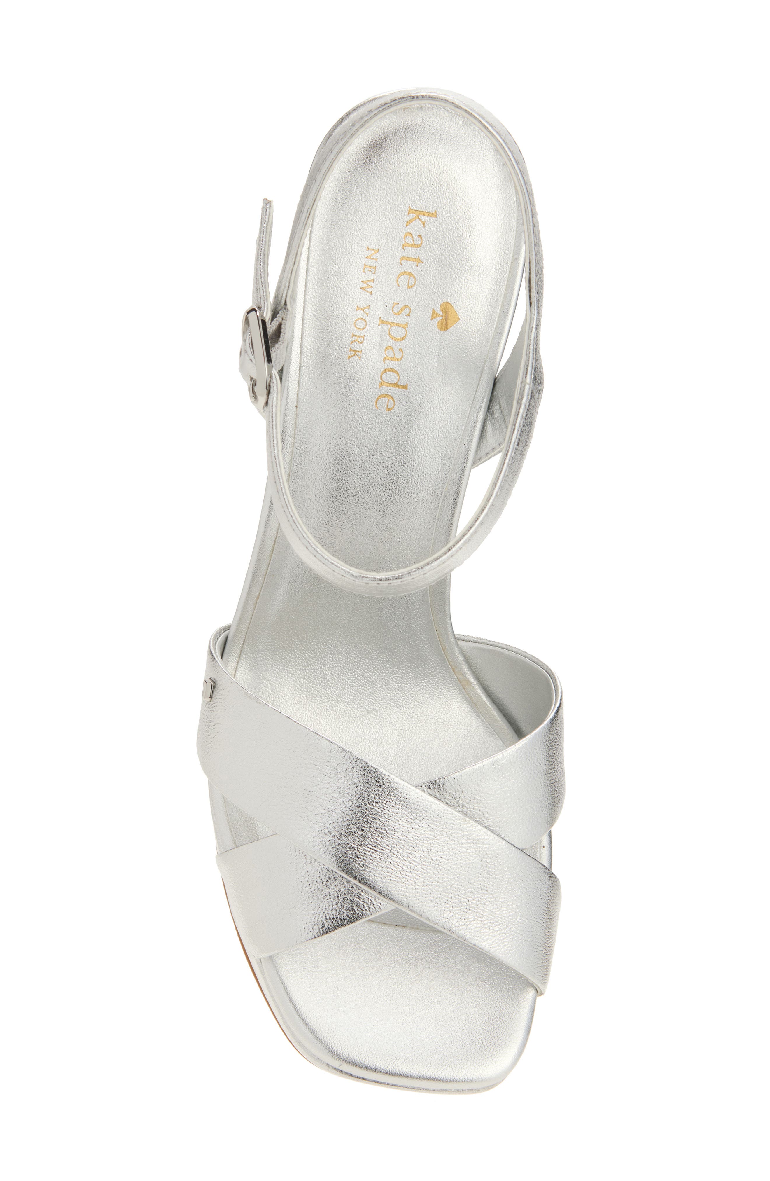 Kate Spade New York delia platform sandal, Alternate, color, Silver Metallic