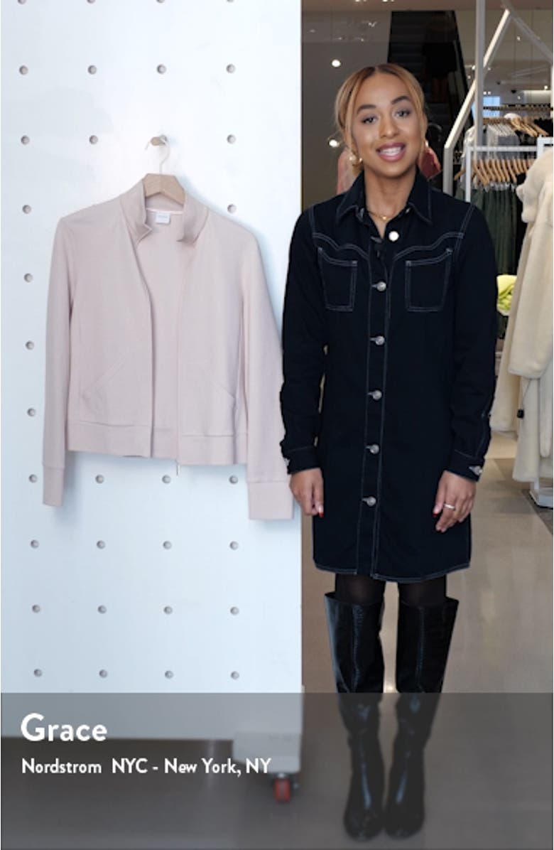 Zip Front Cotton Blend Jacket, sales video thumbnail