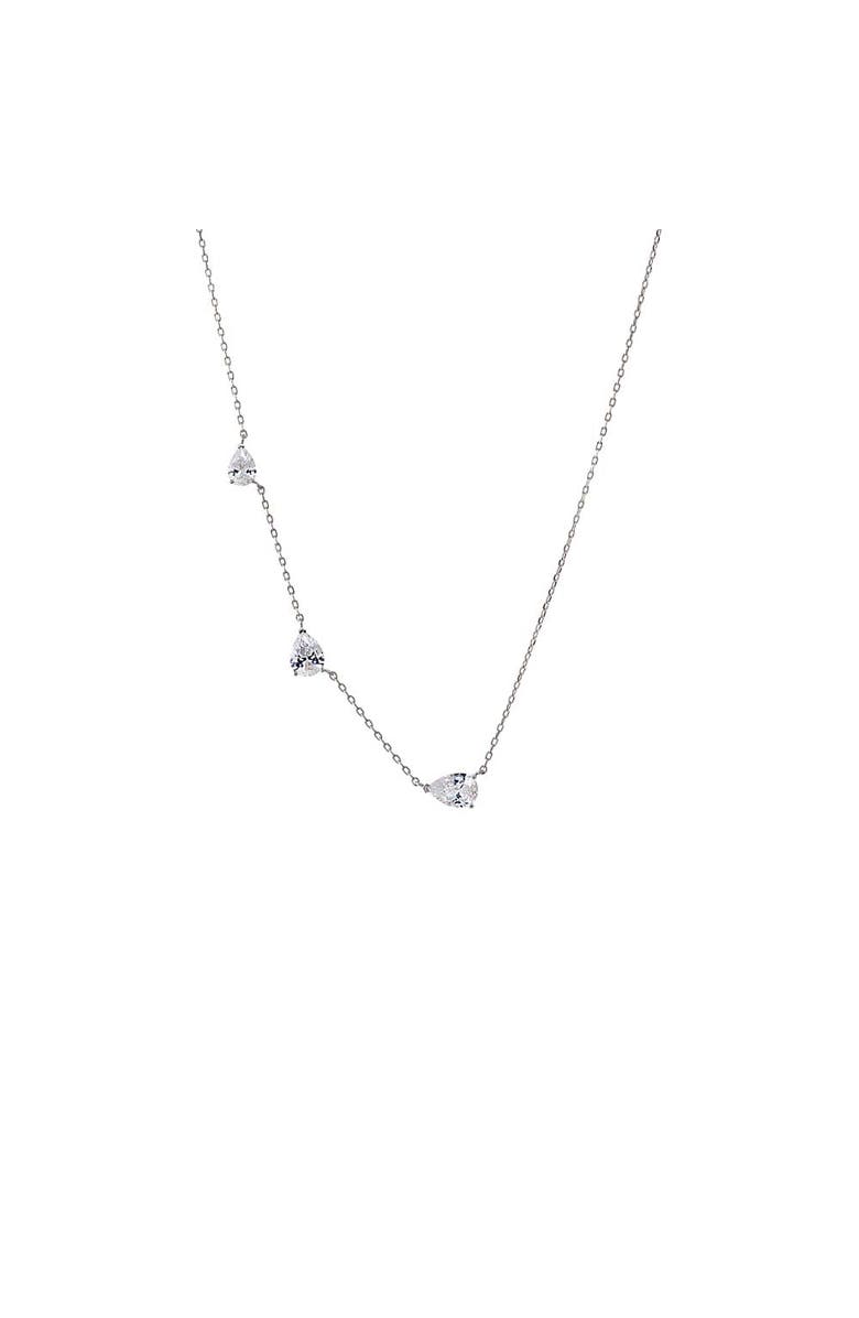 BY ADINA EDEN CZ Multi Pear Embedded Necklace, Main, color, Silver