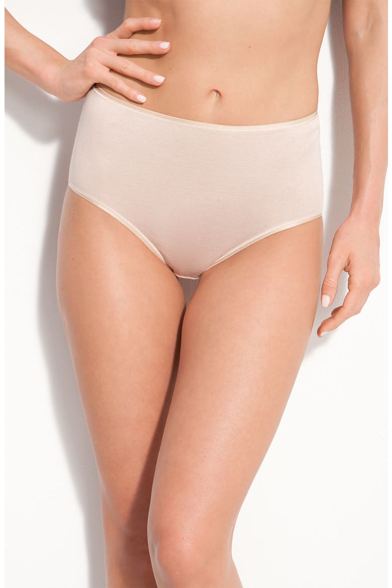 Cotton Seamless Full Briefs, Main, color, BEIGE
