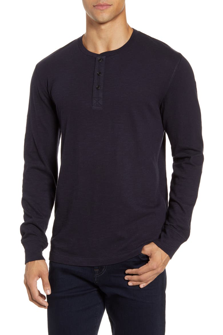 Long Sleeve Slub Henley, Main, color, UTILITY BLUE