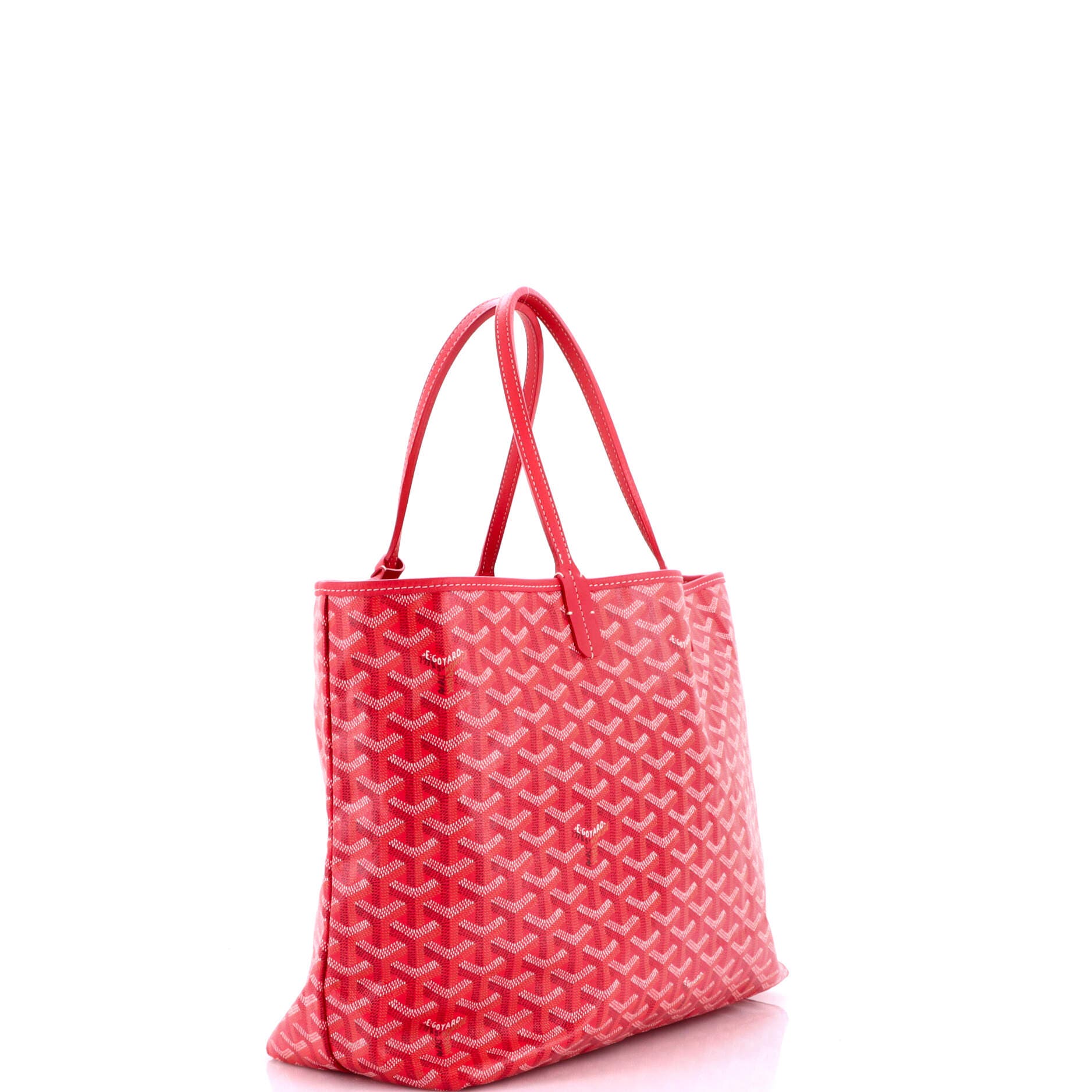 Pre-Owned Goyard Saint Louis Reversible Tote Coated Canvas and Printed Canvas PM, Alternate, color, Red