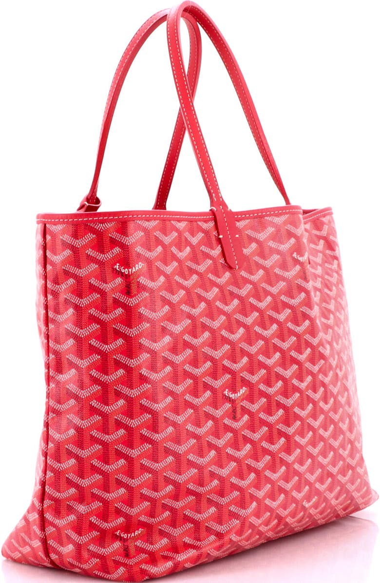 Pre-Owned Goyard Saint Louis Reversible Tote Coated Canvas and Printed Canvas PM, Alternate, color, Red