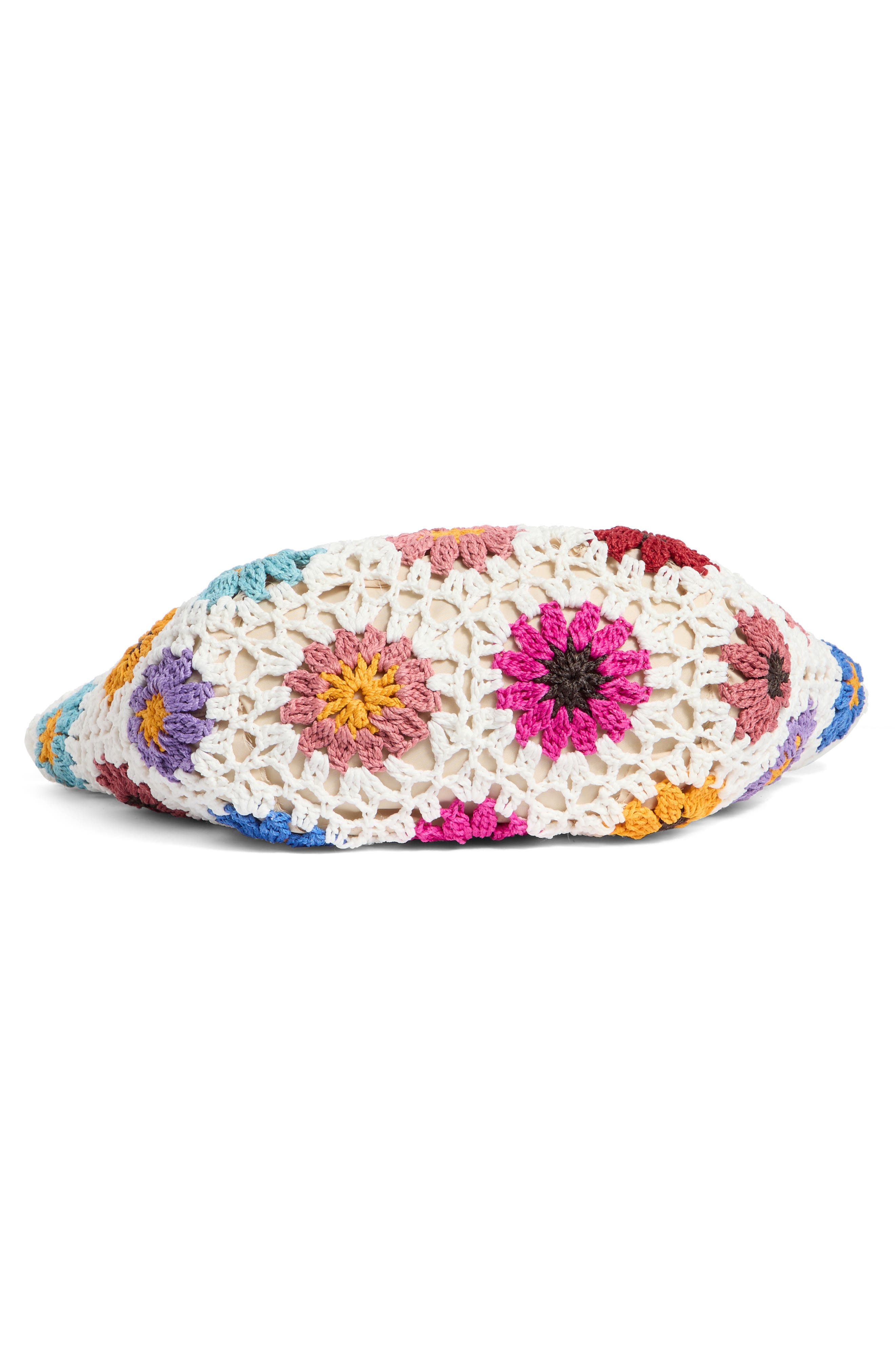 NATASHA Crochet Flower Tote Bag, Alternate, color, White/ Multi