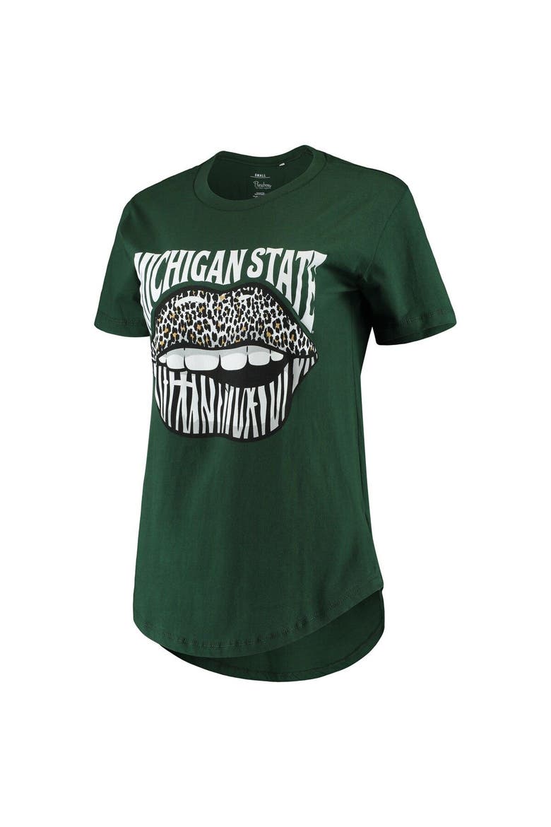 Women's Pressbox Green Michigan State Spartans Wild Lips Core T-Shirt, Alternate, color, Green