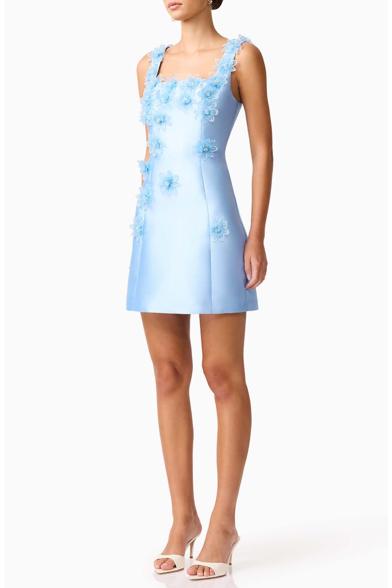 Elder 3D Floral Dress, Alternate, color, LIGHT BLUE