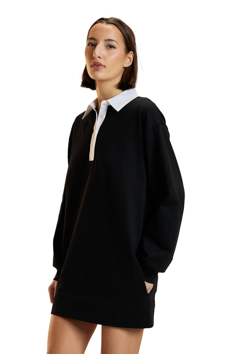 Cynthia Rowley Rugby Mini Dress, Alternate, color, Black