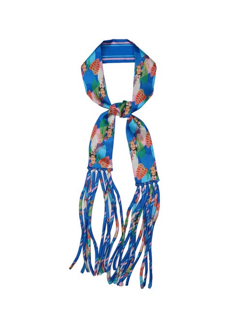 Frida With Love Silk Skinny Fringe Scarf