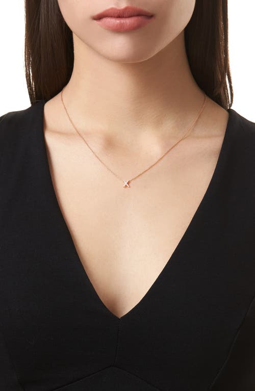 Bony Levy Diamond Pavé Initial Pendant Necklace In 18k Rose Gold - X