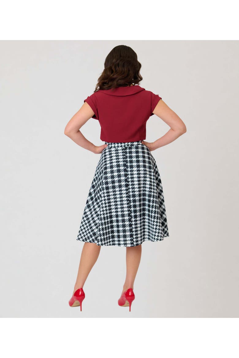Retro Style High Waist Vivien Swing Skirt, Alternate, color, Black Plaid