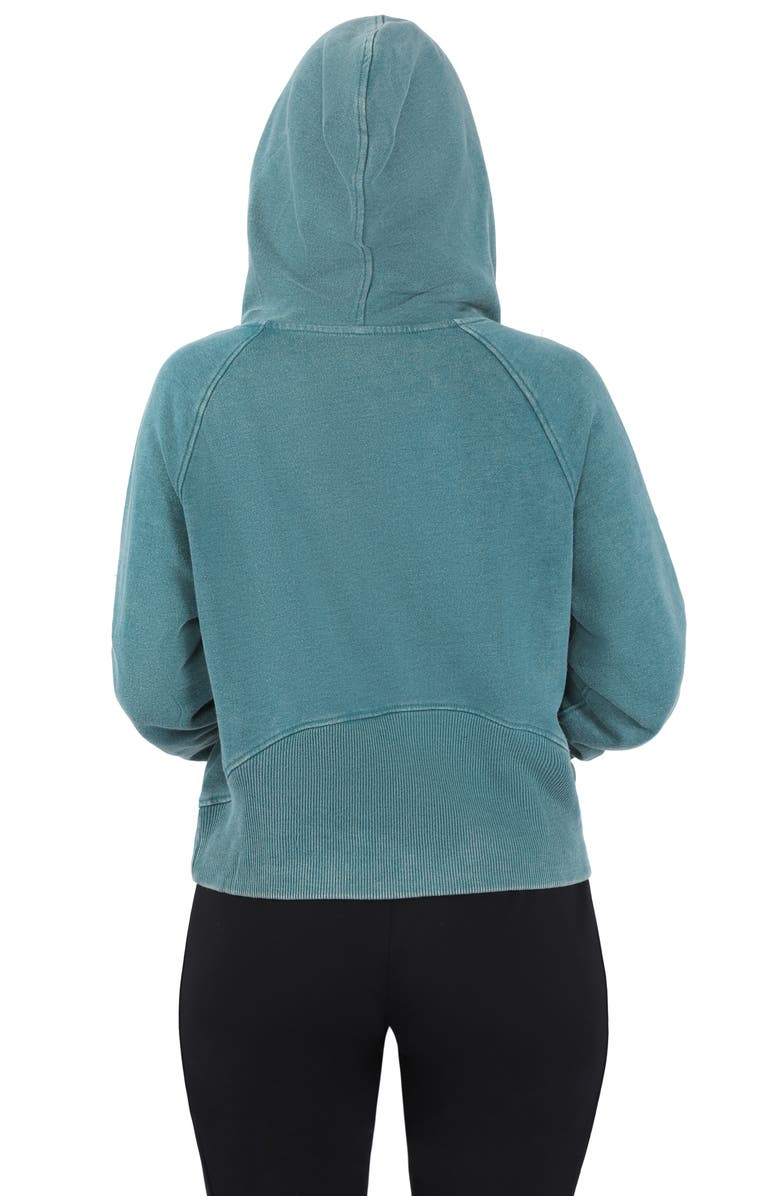 90 DEGREE BY REFLEX Stone Wash Zip Fleece Hoodie, Alternate, color,