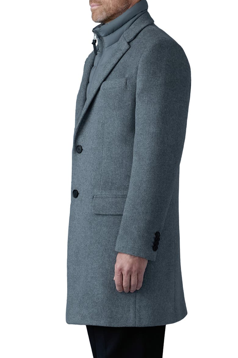 Skai-SLB Virgin Wool Coat with Removable Down Bib, Alternate, color, CARBON MIX