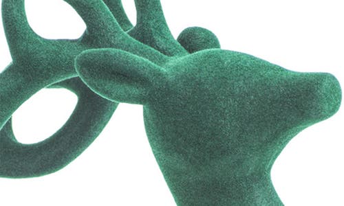 Zodax Flocked Deer Figurine In Green