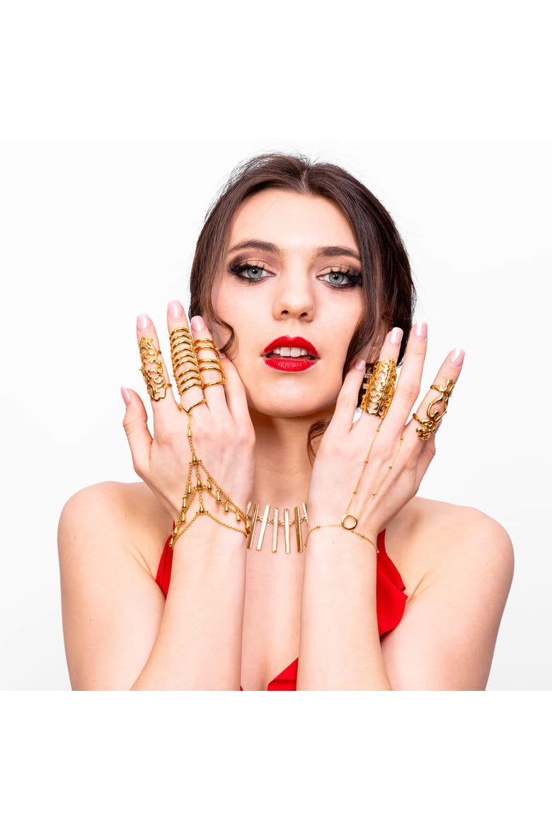 Waterfall Armour Ring in Gold Vermeil, Alternate, color, Gold Vermeil