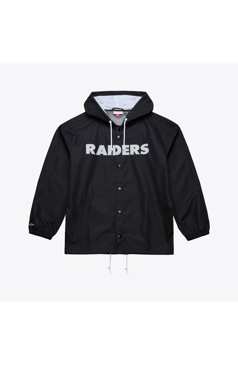 Mitchell & Ness Men's Mitchell & Ness Black Las Vegas Raiders Coaches Full-Snap Hooded Windbreaker Jacket, Main, color, Black
