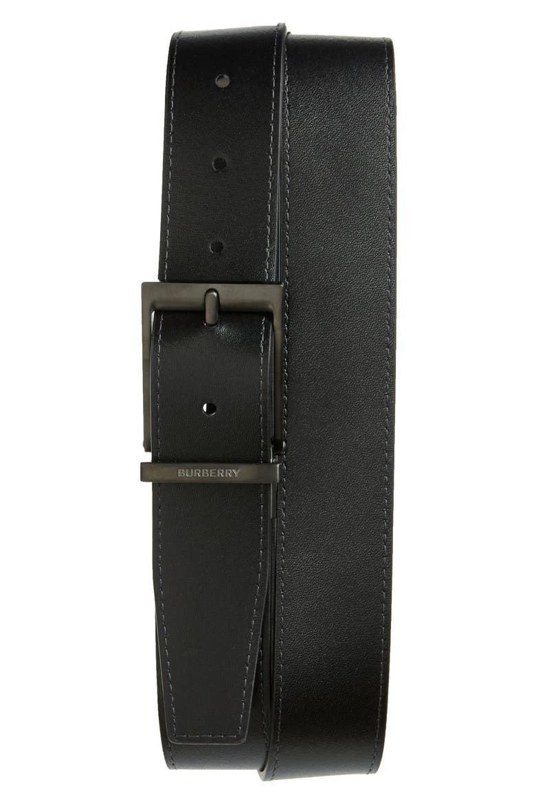Louis Reversible Check Belt, Alternate, color, DARK CHARCOAL/ BLACK