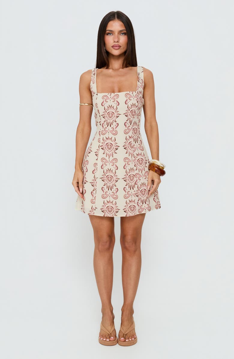 Princess Polly Maris Sleeveless Minidress, Alternate, color, Cream / Pink