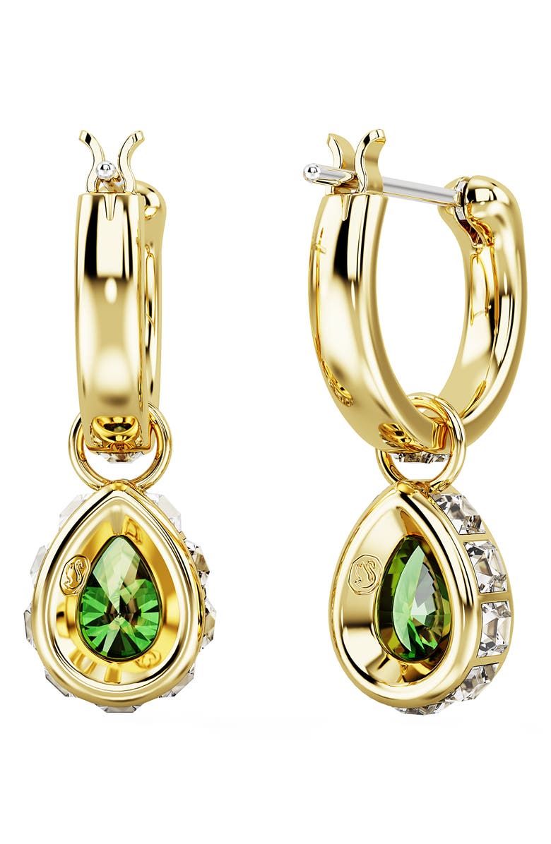 Swarovski Chroma Crystal Hoop Drop Earrings, Alternate, color, Green