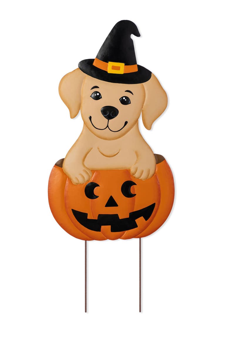 Halloween Metal Cat Dog or Cow Yard Stakes, Main, color, Brown